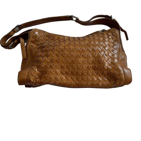 Woven Camel Cognac Color Genuine Leather Handbag‎ NWOT Mini Small Purse Bag - Picture 12 of 16